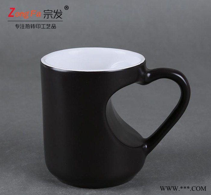 热转印心形马克涂层杯杯子生产缺口白杯欧式心形杯可加印图案图3