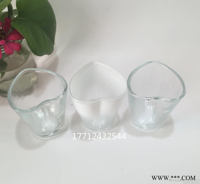 定制玻璃烛台 心形玻璃杯 压机杯子 蜡烛包装玻璃杯 定做LO