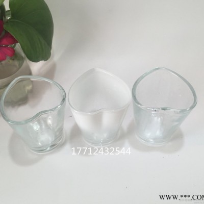 定制玻璃烛台 心形玻璃杯 压机杯子 蜡烛包装玻璃杯 定做LO