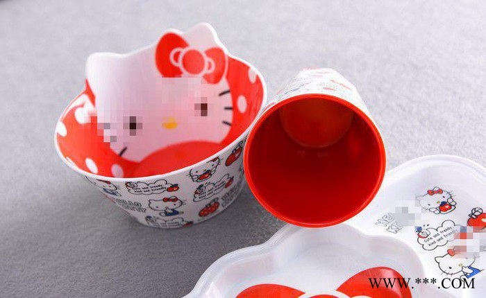 餐盘+杯子+碗~~韩国儿童新款耐高温树脂餐具套装图2