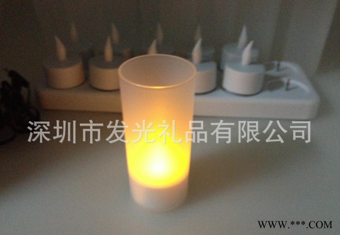 充电led电子蜡烛灯 电子蜡烛灯 led蜡烛 配磨砂塑料杯子图3