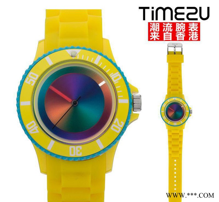 TIME2U 幻彩rainbow双彩罗盘时尚潮流运动防水计时图3