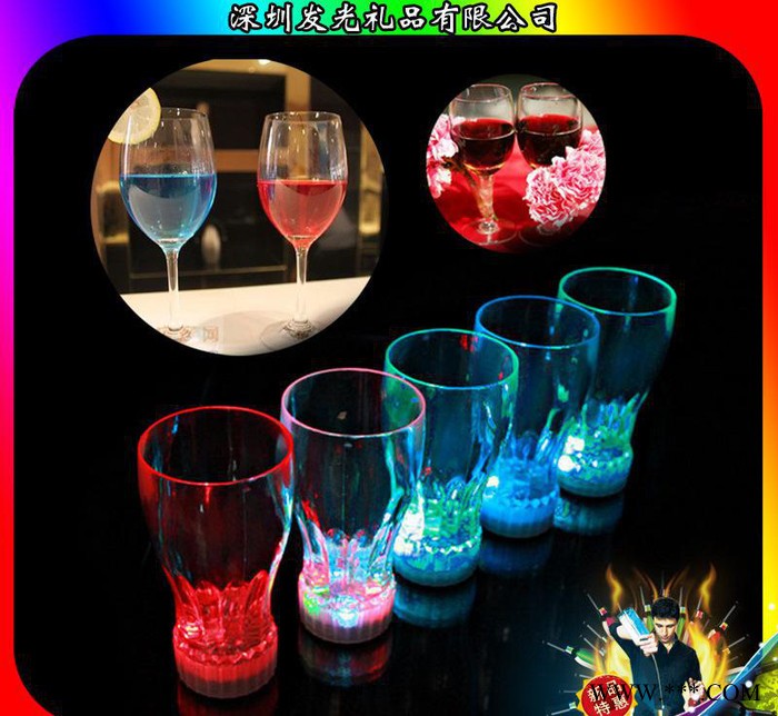 热卖广告礼品低价 发光啤酒杯/水感应闪光杯/促销礼品杯子图3