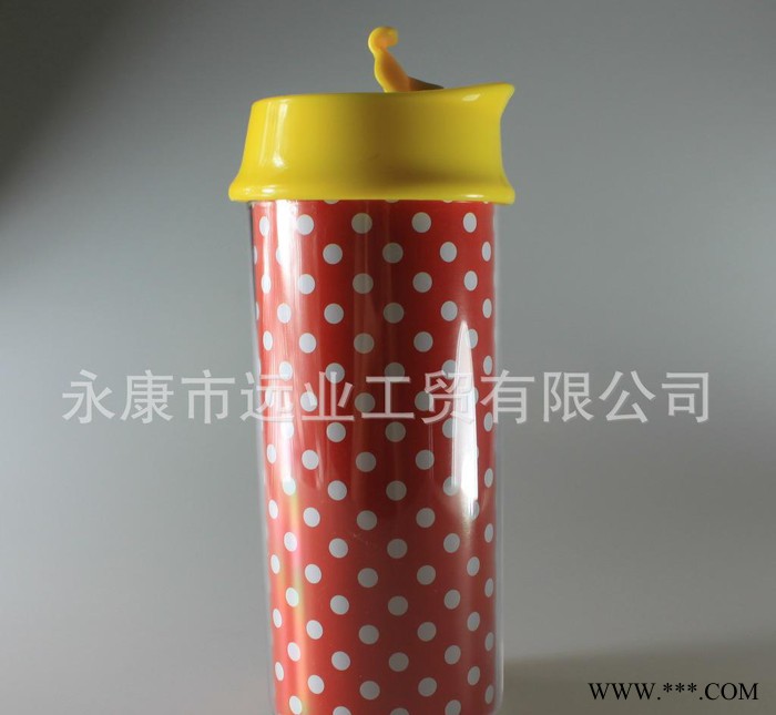 水杯 广告杯 塑料杯 带盖DIY双层杯子 量大从优物美价廉图2