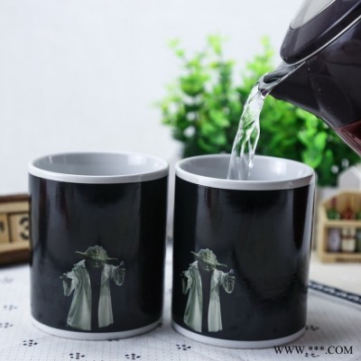 广告促销礼品陶瓷杯 定制水杯咖啡杯子 星空变色杯定制