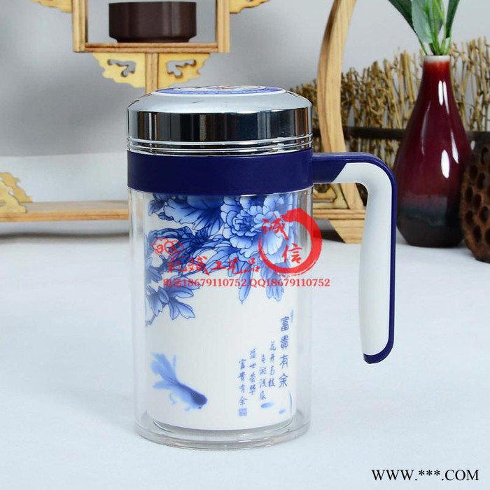 当涂县长治节日广告礼品陶瓷杯子商会合作会议纪念礼品套装定制logo图4