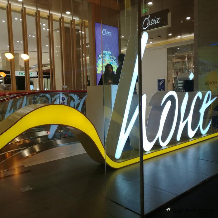 晶钰标识 落地发光字橱窗设计品牌logo招牌装置艺术图7