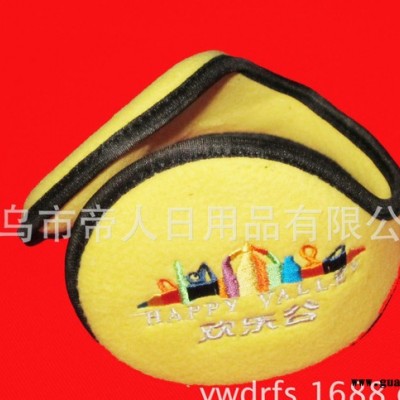 工厂定制摇粒绒铁丝保暖刺绣logo耳套耳暖