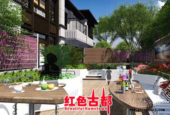 庭院园林设计花园木屋市政公园设计古建设计海派庭院设计图2