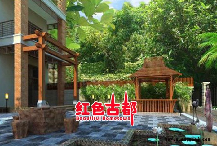 佛山庭院园林花园木屋中式元素市政公园古建设计欧式庭院海派庭院设计图3