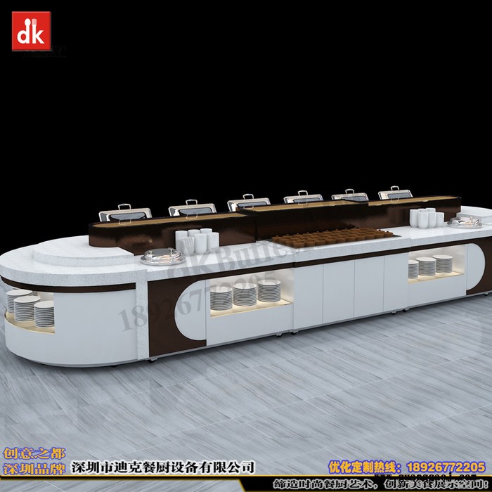 酒店餐厅定制化尺寸 自助餐台 冷热布菲台 自助餐台 buffet打餐台 cad平面设计效果图 自助餐台设计图4