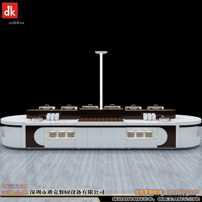 酒店餐厅定制化尺寸 自助餐台 冷热布菲台 自助餐台 buffet打餐台 cad平面设计效果图 自助餐台设计图1