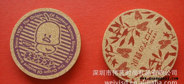 软木杯垫 卡通图案 可按客人要求设计logo图案 直销