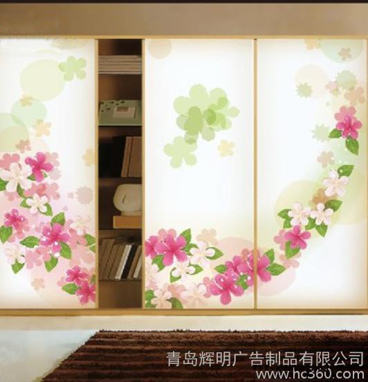 青岛开发区橱柜玻璃、饮水机玻璃印刷制作、展示柜贴画印刷