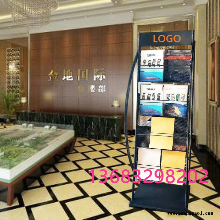 落地资料架金属资料架营业厅单折页架邮政小册子展架资料收纳架楼盘图展架图7