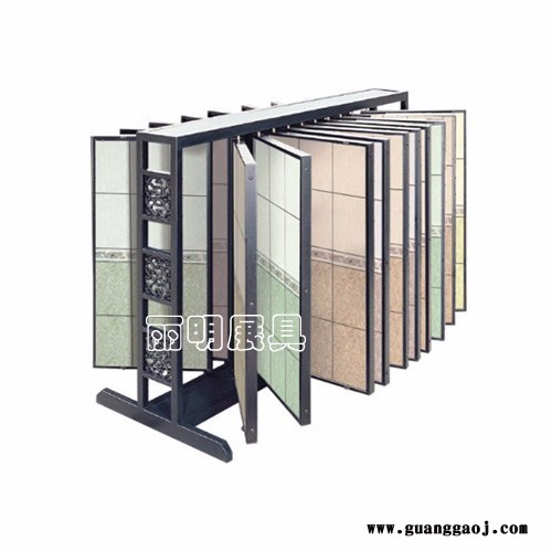 供应丽明LM4017双排小翻页柜 瓷砖展示架 陶瓷展示架 瓷砖展示柜**图2