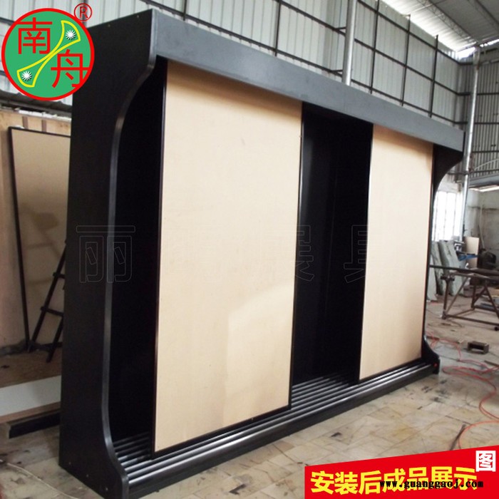 定制南舟牌LM-T005 双排平拉墙纸柜 涂料展示架 壁纸推拉柜报价 双排平拉墙纸架图2