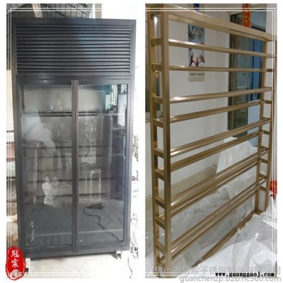 红古铜不锈钢酒柜架 酒吧红酒展架恒温不锈钢酒柜