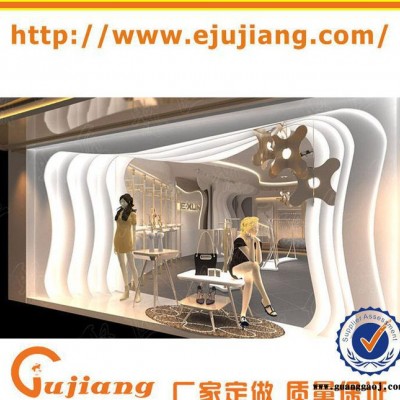 时尚品牌服装专柜定制  电镀不锈钢展架 店铺前台 聚匠设计