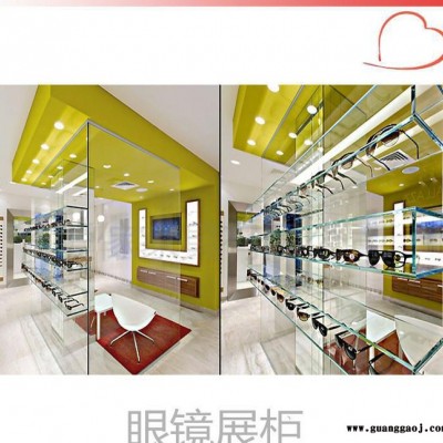 佛山**玻璃眼镜架 全玻璃陈列架 时尚眼镜展柜玻璃展架