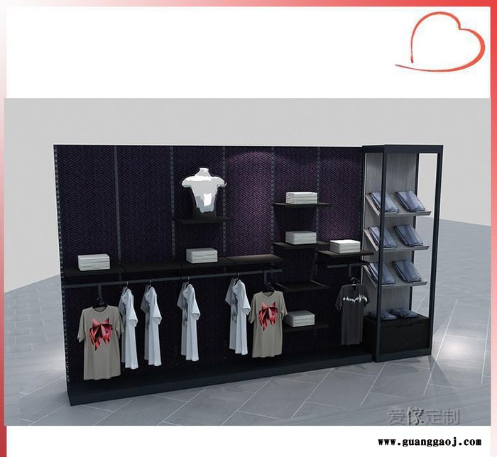 佛山服装展架靠墙A柱男装展示架铁艺烤漆服装店货架展架图2
