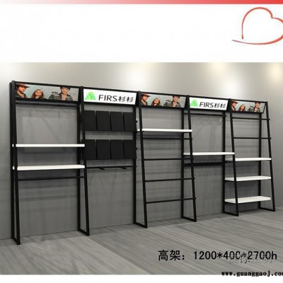 佛山服装展架靠墙A柱男装展示架铁艺烤漆服装店货架展架