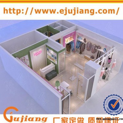 广州聚匠展柜厂 定做店铺女装烤漆展架 木制烤漆高柜 不锈钢中