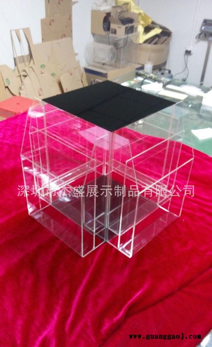 ,亚克力杂志架，宣传单架，手动旋转杂志架，4面双层，A4尺寸图2