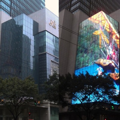 led玻璃屏led格栅屏led显示屏幕户外专家视频灯条广告屏