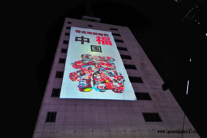 NW专销巨幅楼体广告投影，亮化工程3D图片视频投射，投影机器 亮化灯具图1