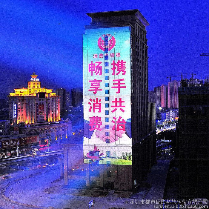 NW专销巨幅楼体广告投影，亮化工程3D图片视频投射，投影机器 亮化灯具图3