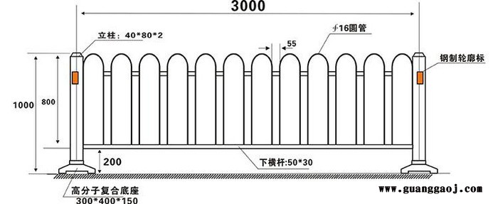 四川市政京式护栏 市政隔离栏 京式隔离栏 隔离栏生产基地图3