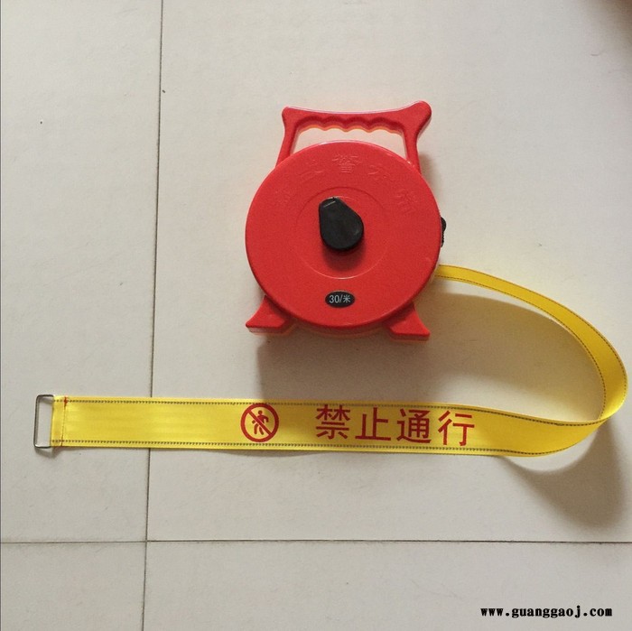 厂家生产100米警示带 反光隔离线 带盒子抽拉带-石家庄益光电力设备有限公司图1