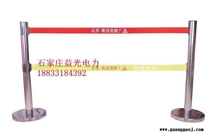 警示带式不锈钢伸缩围栏 五米双层隔离栏 收缩式不锈钢围栏护栏图2