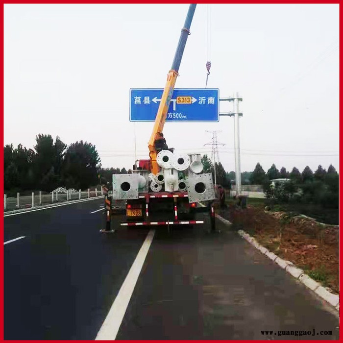 交通标志杆单悬臂F杆L型立柱道路指路指示牌杆热镀锌杆图7