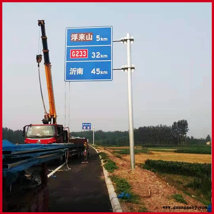 交通标志杆单悬臂F杆L型立柱道路指路指示牌杆热镀锌杆图6