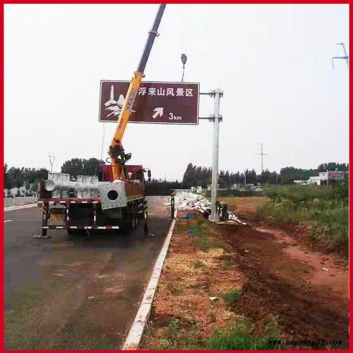 交通标志杆单悬臂F杆L型立柱道路指路指示牌杆热镀锌杆图5