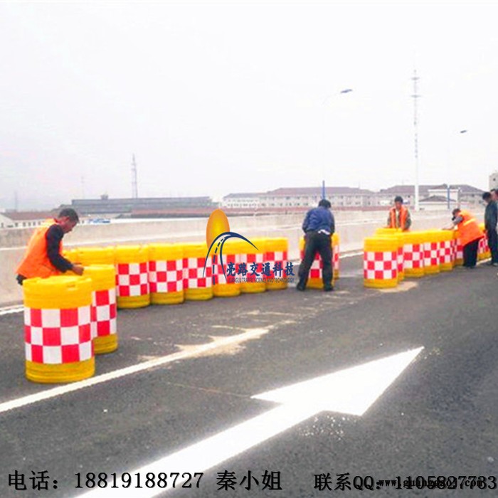 亮路道路反光隔离沙桶吹塑防撞桶滚塑防撞桶玻璃钢防撞桶图8