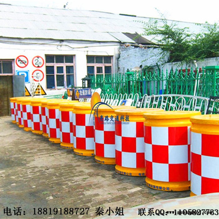 亮路道路反光隔离沙桶吹塑防撞桶滚塑防撞桶玻璃钢防撞桶图5