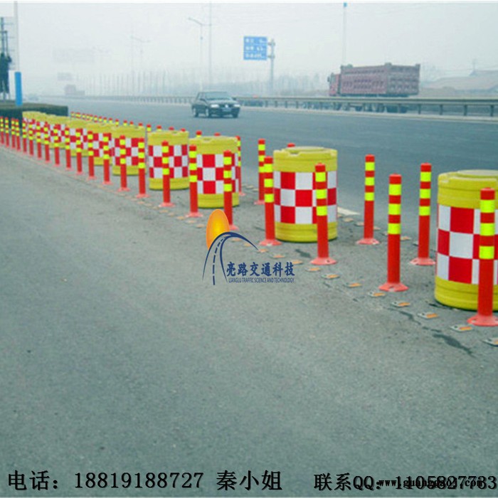 亮路道路反光隔离沙桶吹塑防撞桶滚塑防撞桶玻璃钢防撞桶图6
