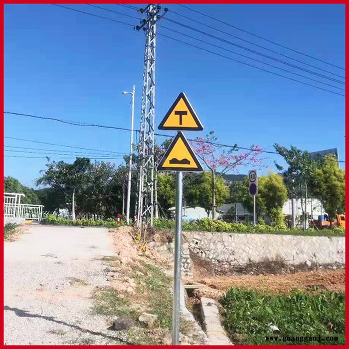 胜峰 高速公路双立柱标志杆标志牌 道路标志杆 道路标志双立柱杆厂家图4