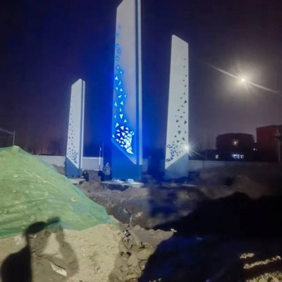 大型不锈钢标识标牌大型不锈钢精神堡垒雕塑金属雕塑厂家