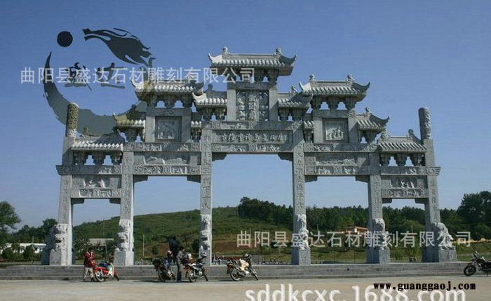 标志牌坊 家族牌坊 石雕汉白玉牌楼 新颖标志牌楼图3