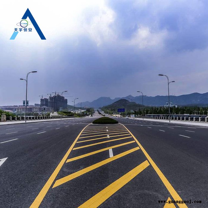 道路划线 交通标志线 城市马路标线 路面分道线图1