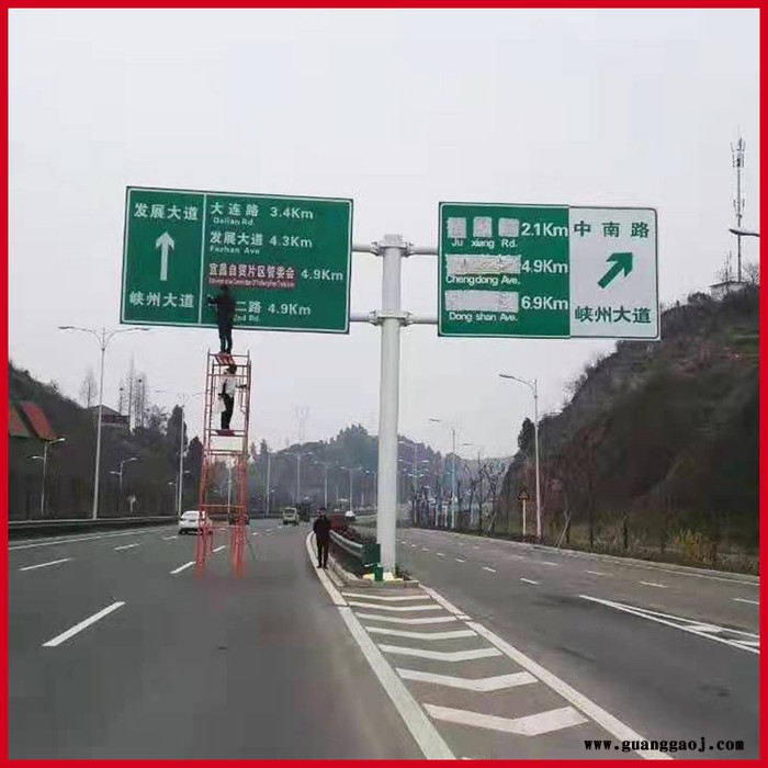 胜峰公路双悬臂式交通标志杆双悬臂标志杆生产厂家图5