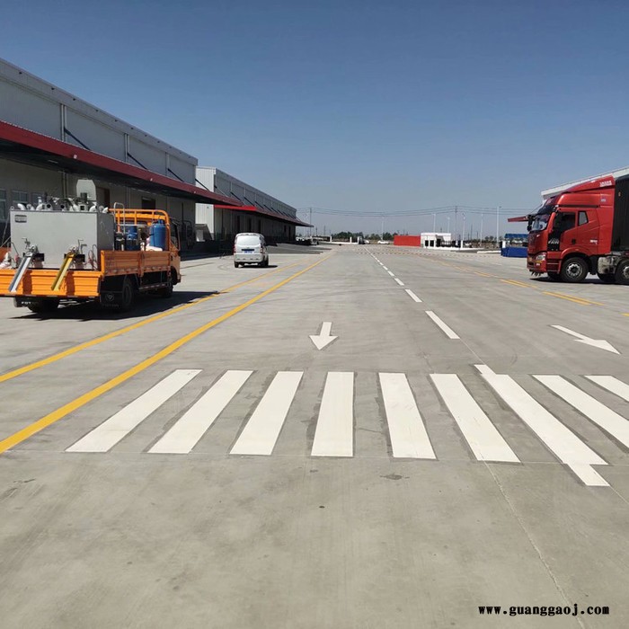 热熔标线 黄色网格画线 交通标志线 双组分划线 道路画线图2