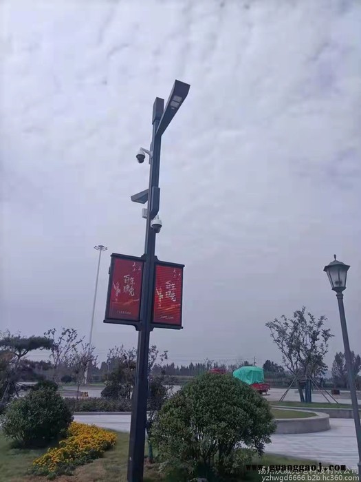 汉威光电 多功能led路灯交通标志牌 带摄像头电子监控杆综合杆 监控杆厂家