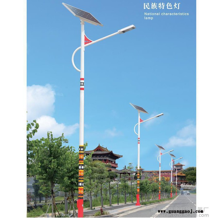 璀璨专业生产监控杆 交通标志牌 监控杆件 led路灯30W6米单双臂路图3