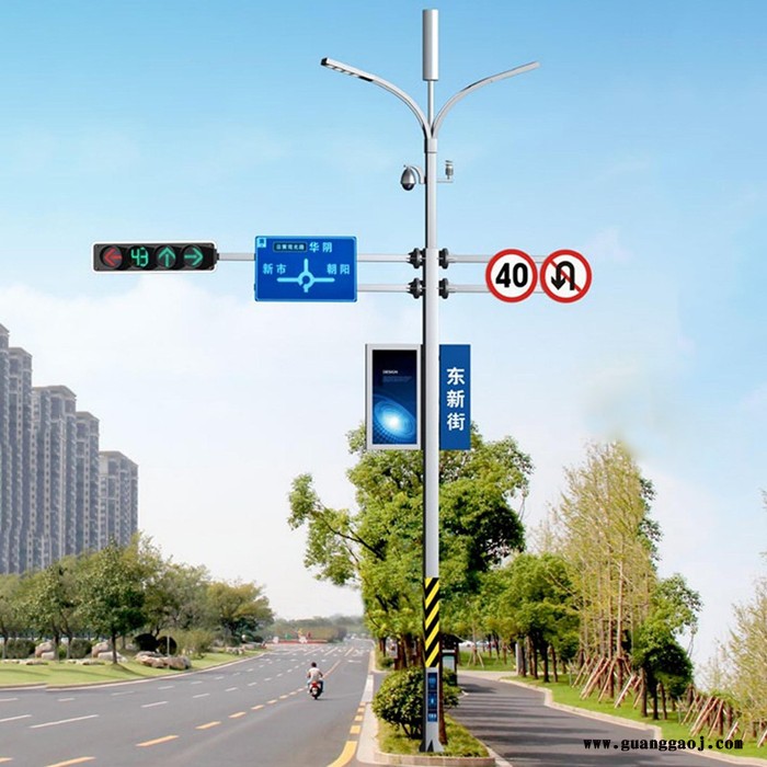 厂家定制 悬臂信号灯杆道路标志牌杆交通标志杆立杆支持定制图4
