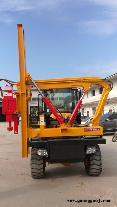 全液压高速公路打桩机价格，高速公路护栏打桩机视频图3